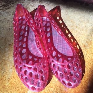 Red Jelly Ballet Flats